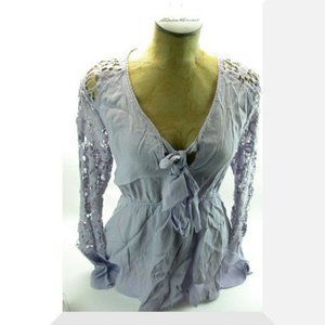 Gimmicks Purple Small Lace Long Sleeve Top (B42)